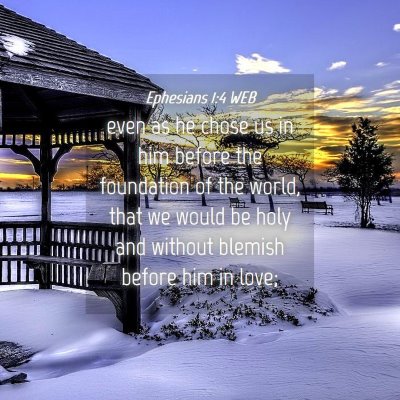 Picture 04 - Ephesians 1:4 WEB - even as he chose us in him before the foundation - Bible Verse Picture