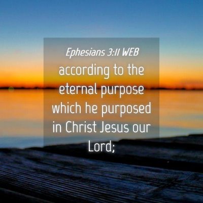 Picture 04 - Ephesians 3:11 WEB - according to the eternal purpose which he - Bible Verse Picture