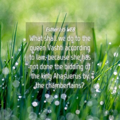 Picture 04 - Esther 1:15 WEB - What shall we do to the queen Vashti according to - Bible Verse Picture