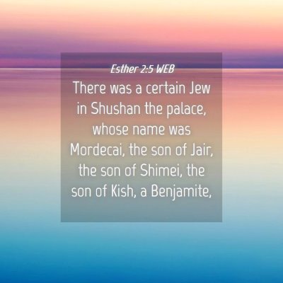 Picture 04 - Esther 2:5 WEB - There was a certain Jew in Shushan the palace, - Bible Verse Picture