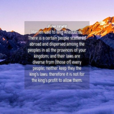 Picture 04 - Esther 3:8 WEB - Haman said to king Ahasuerus, There is a certain - Bible Verse Picture