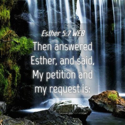 Picture 04 - Esther 5:7 WEB - Then answered Esther, and said, My petition and - Bible Verse Picture