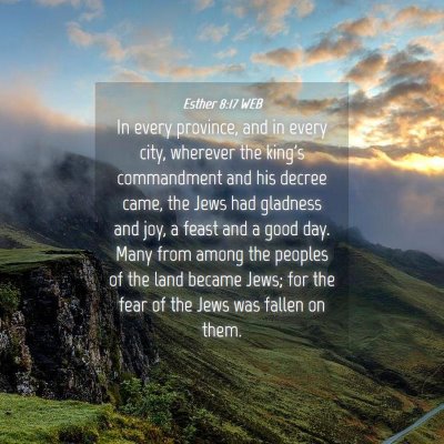 Picture 04 - Esther 8:17 WEB - In every province, and in every city, wherever - Bible Verse Picture