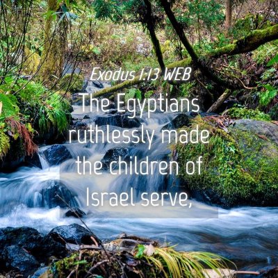 Picture 04 - Exodus 1:13 WEB - The Egyptians ruthlessly made the children of - Bible Verse Picture