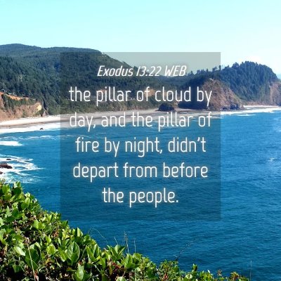 Picture 04 - Exodus 13:22 WEB - the pillar of cloud by day, and the pillar of - Bible Verse Picture