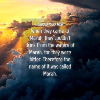 Picture 04 - Exodus 15:23 WEB - When they came to Marah, they couldn't drink from - Bible Verse Picture