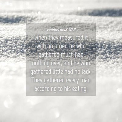 Picture 04 - Exodus 16:18 WEB - When they measured it with an omer, he who - Bible Verse Picture