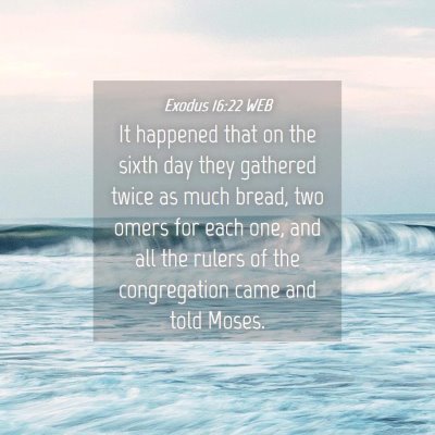 Picture 04 - Exodus 16:22 WEB - It happened that on the sixth day they gathered - Bible Verse Picture