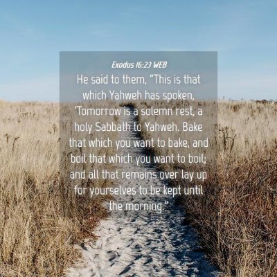 Picture 04 - Exodus 16:23 WEB - He said to them, 