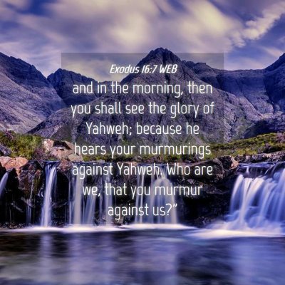 Picture 04 - Exodus 16:7 WEB - and in the morning, then you shall see the glory - Bible Verse Picture