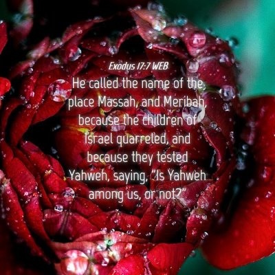 Picture 04 - Exodus 17:7 WEB - He called the name of the place Massah, and - Bible Verse Picture
