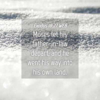 Picture 04 - Exodus 18:27 WEB - Moses let his father-in-law depart, and he went - Bible Verse Picture