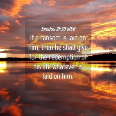 Picture 04 - Exodus 21:30 WEB - If a ransom is laid on him, then he shall give - Bible Verse Picture