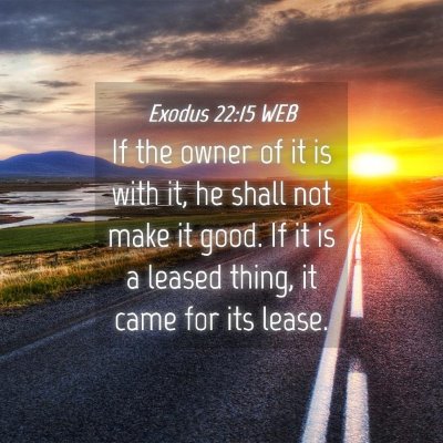 Picture 04 - Exodus 22:15 WEB - If the owner of it is with it, he shall not make - Bible Verse Picture
