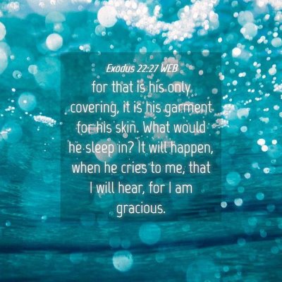 Picture 04 - Exodus 22:27 WEB - for that is his only covering, it is his garment - Bible Verse Picture