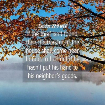 Picture 04 - Exodus 22:8 WEB - If the thief isn't found, then the master of the - Bible Verse Picture