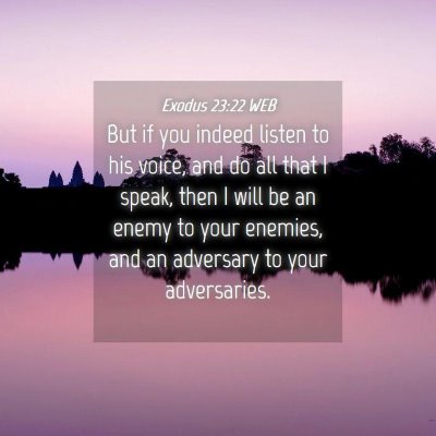 Picture 04 - Exodus 23:22 WEB - But if you indeed listen to his voice, and do all - Bible Verse Picture