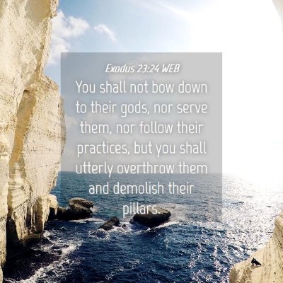 Picture 04 - Exodus 23:24 WEB - You shall not bow down to their gods, nor serve - Bible Verse Picture