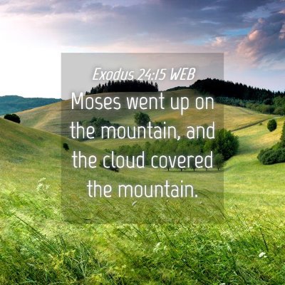 Picture 04 - Exodus 24:15 WEB - Moses went up on the mountain, and the cloud - Bible Verse Picture