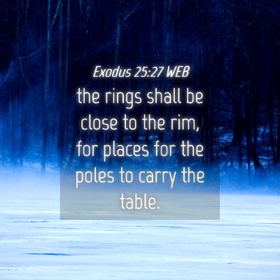 Picture 04 - Exodus 25:27 WEB - the rings shall be close to the rim, for places - Bible Verse Picture