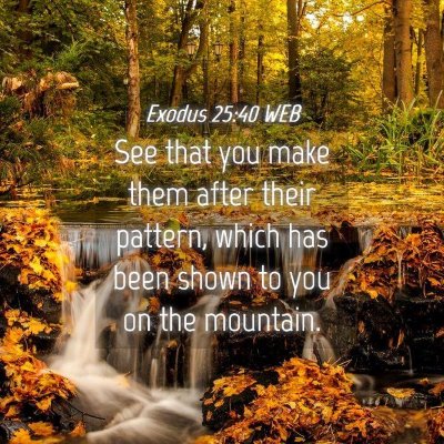Picture 04 - Exodus 25:40 WEB - See that you make them after their pattern, which - Bible Verse Picture