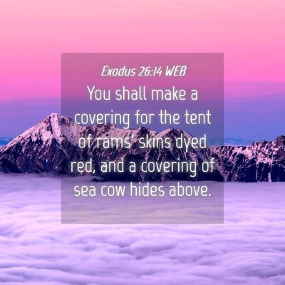 Picture 04 - Exodus 26:14 WEB - You shall make a covering for the tent of rams' - Bible Verse Picture