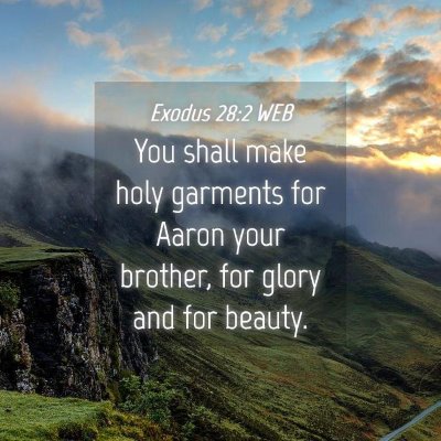Picture 04 - Exodus 28:2 WEB - You shall make holy garments for Aaron your - Bible Verse Picture