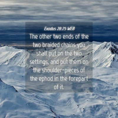 Picture 04 - Exodus 28:25 WEB - The other two ends of the two braided chains you - Bible Verse Picture