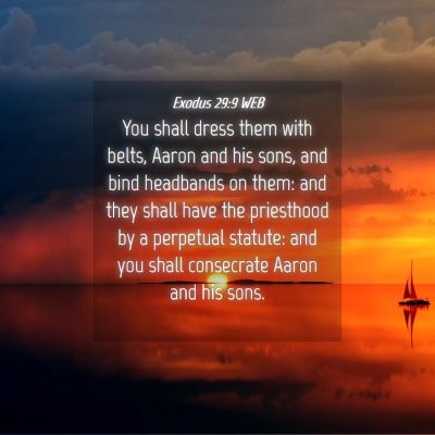 Picture 04 - Exodus 29:9 WEB - You shall dress them with belts, Aaron and his - Bible Verse Picture
