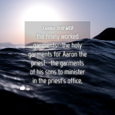 Picture 04 - Exodus 31:10 WEB - the finely worked garments--the holy garments for - Bible Verse Picture