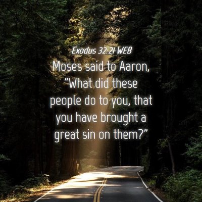 Picture 04 - Exodus 32:21 WEB - Moses said to Aaron, 