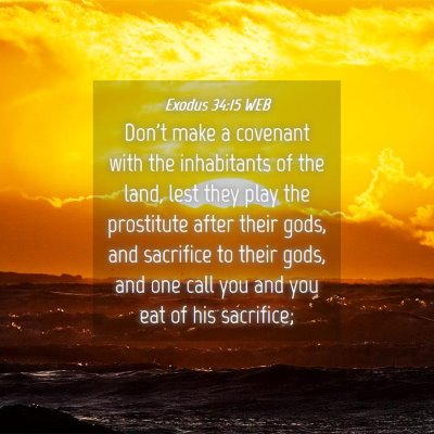 Picture 04 - Exodus 34:15 WEB - Don't make a covenant with the inhabitants of the - Bible Verse Picture