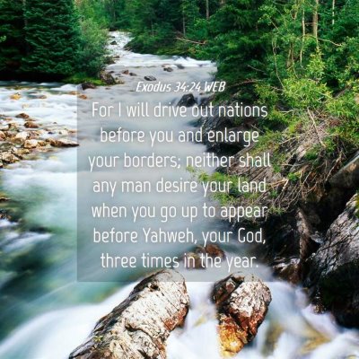 Picture 04 - Exodus 34:24 WEB - For I will drive out nations before you and - Bible Verse Picture