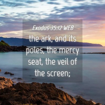 Picture 04 - Exodus 35:12 WEB - the ark, and its poles, the mercy seat, the veil - Bible Verse Picture
