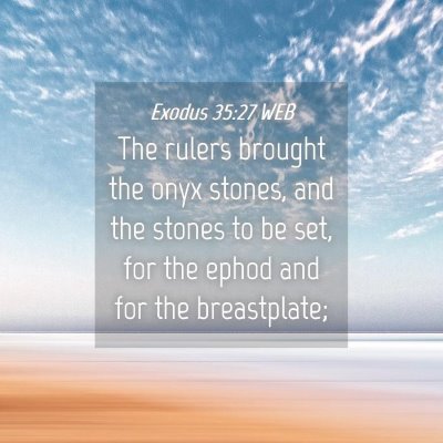 Picture 04 - Exodus 35:27 WEB - The rulers brought the onyx stones, and the - Bible Verse Picture
