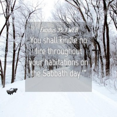 Picture 04 - Exodus 35:3 WEB - You shall kindle no fire throughout your - Bible Verse Picture