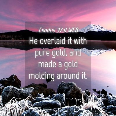Picture 04 - Exodus 37:11 WEB - He overlaid it with pure gold, and made a gold - Bible Verse Picture