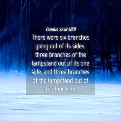 Picture 04 - Exodus 37:18 WEB - There were six branches going out of its sides: - Bible Verse Picture