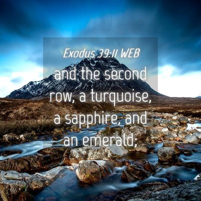 Picture 04 - Exodus 39:11 WEB - and the second row, a turquoise, a sapphire, and - Bible Verse Picture