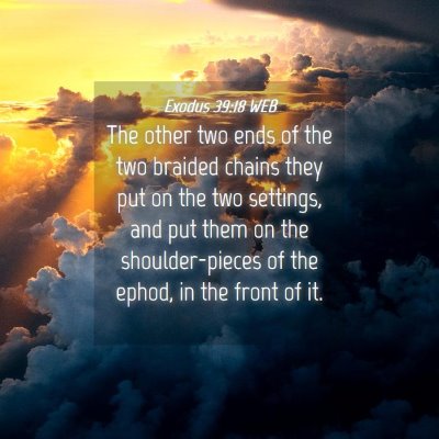 Picture 04 - Exodus 39:18 WEB - The other two ends of the two braided chains they - Bible Verse Picture