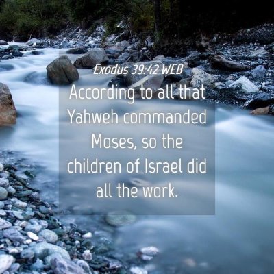 Picture 04 - Exodus 39:42 WEB - According to all that Yahweh commanded Moses, so - Bible Verse Picture