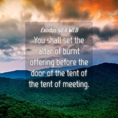 Picture 04 - Exodus 40:6 WEB - You shall set the altar of burnt offering before - Bible Verse Picture