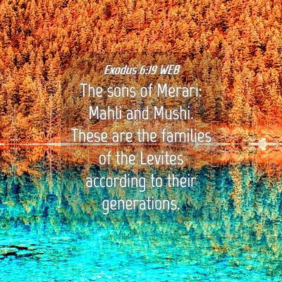 Picture 04 - Exodus 6:19 WEB - The sons of Merari: Mahli and Mushi. These are - Bible Verse Picture