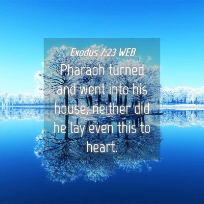 Picture 04 - Exodus 7:23 WEB - Pharaoh turned and went into his house, neither - Bible Verse Picture