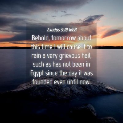 Picture 04 - Exodus 9:18 WEB - Behold, tomorrow about this time I will cause it - Bible Verse Picture