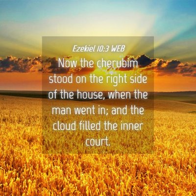 Picture 04 - Ezekiel 10:3 WEB - Now the cherubim stood on the right side of the - Bible Verse Picture