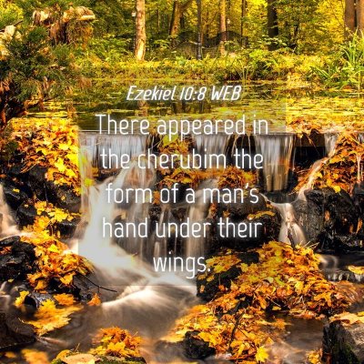 Picture 04 - Ezekiel 10:8 WEB - There appeared in the cherubim the form of a - Bible Verse Picture