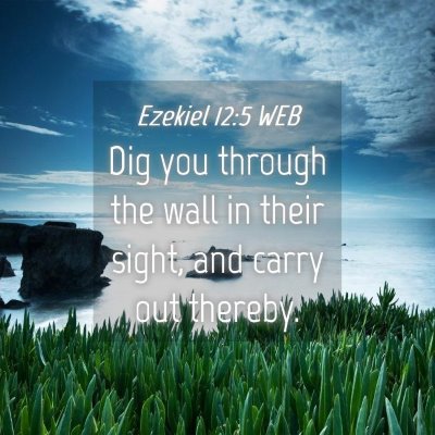 Picture 04 - Ezekiel 12:5 WEB - Dig you through the wall in their sight, and - Bible Verse Picture