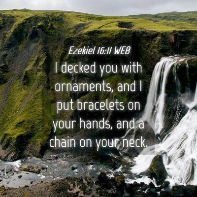 Picture 04 - Ezekiel 16:11 WEB - I decked you with ornaments, and I put bracelets - Bible Verse Picture