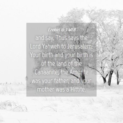 Picture 04 - Ezekiel 16:3 WEB - and say, Thus says the Lord Yahweh to Jerusalem: - Bible Verse Picture